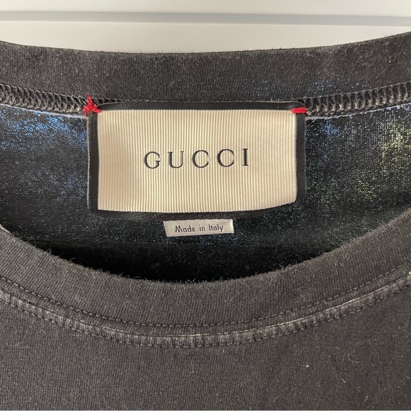 Gucci Black Ignasi Monreal Print Cotton Crew Neck T Shirt - Picture 5 of 8